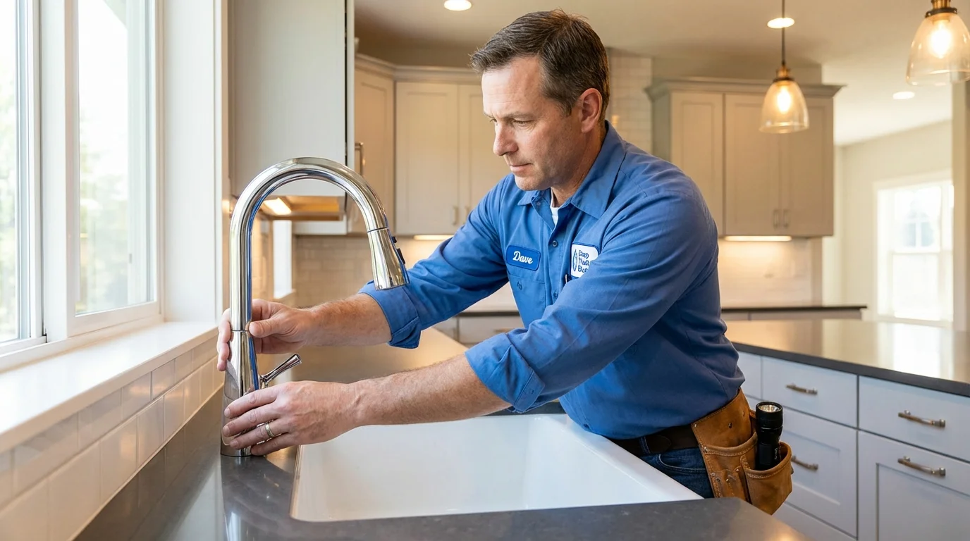 Kitchen faucet installation by Johns Plumbing LLC in Notre Dame